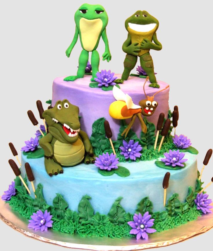 Princess and Frog Birthday Cake