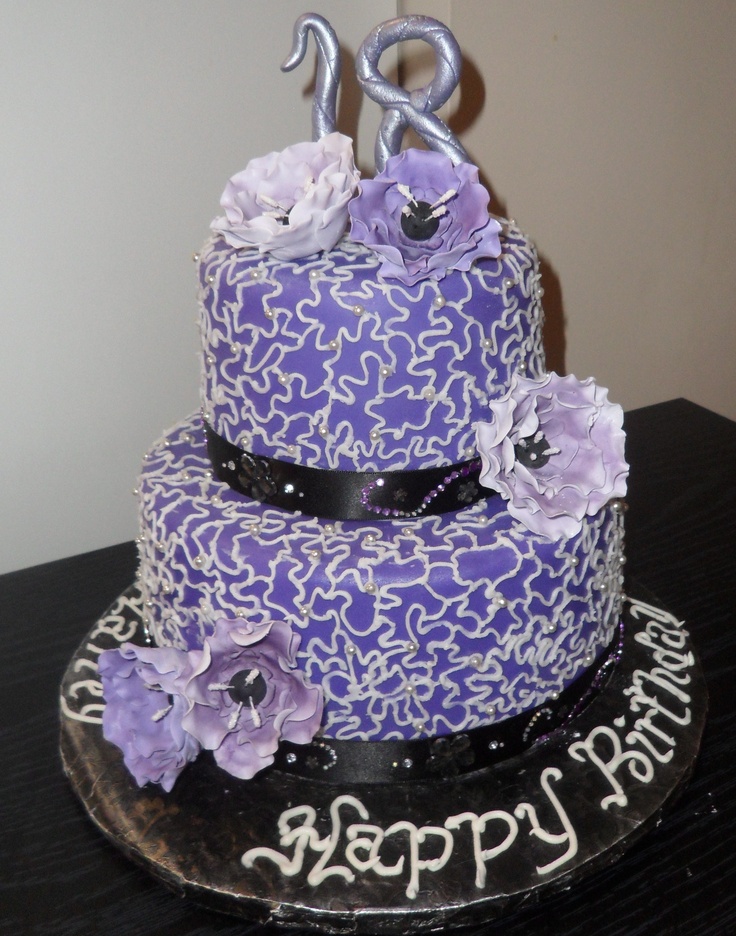 Purple 18th Birthday Cake