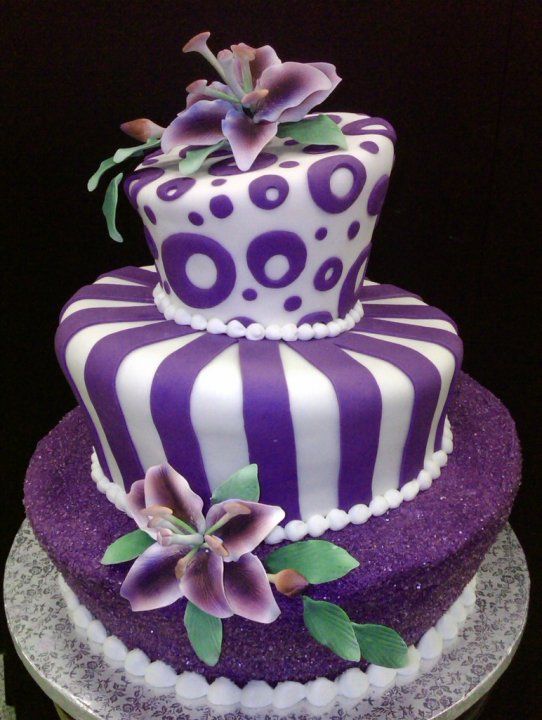 Purple Birthday Cake Art