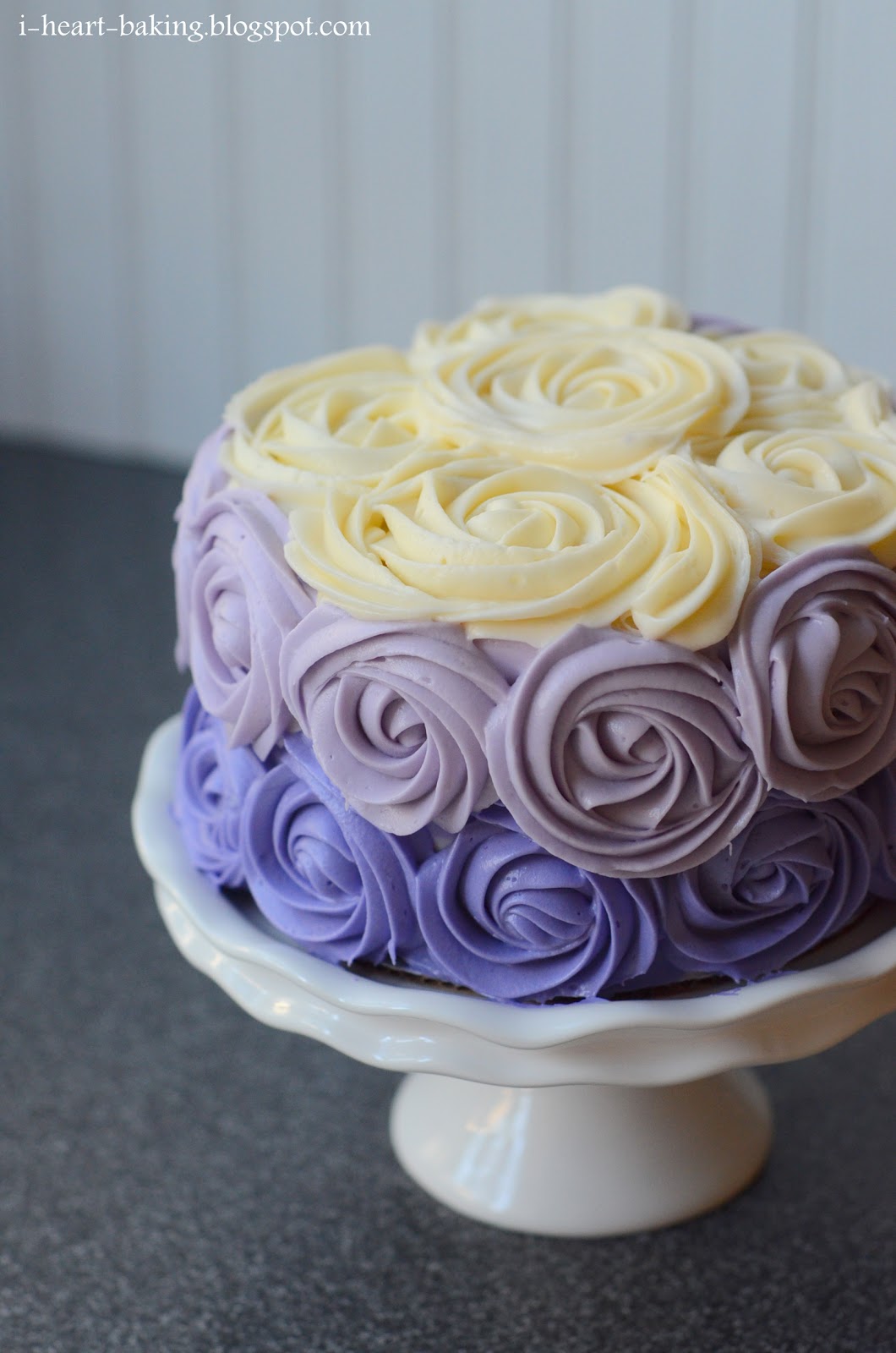 Purple Cake with Roses