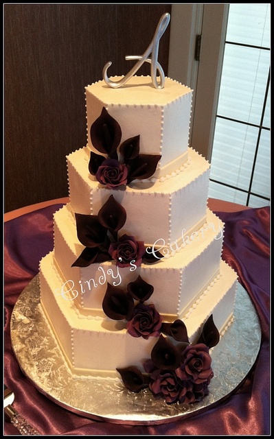 Purple Hexagon Wedding Cakes