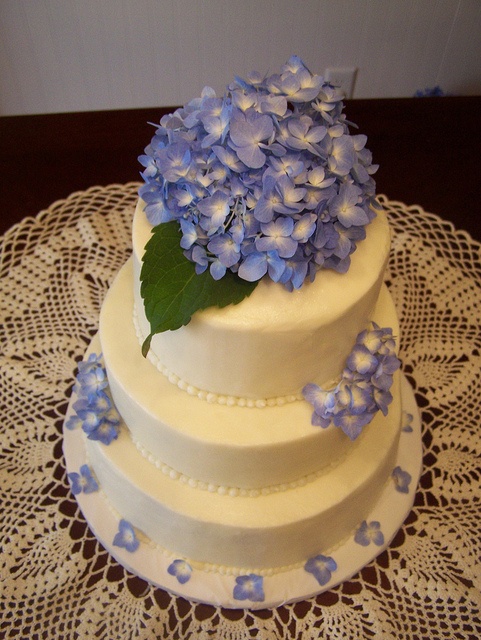 Purple Hydrangea Wedding Cake Flowers