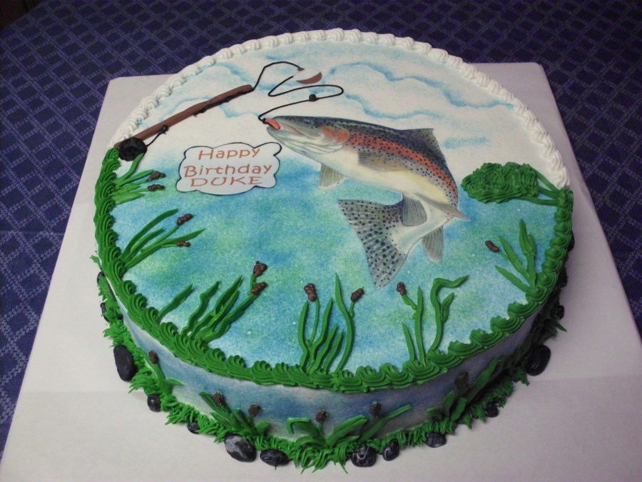 Rainbow Trout Birthday Cake