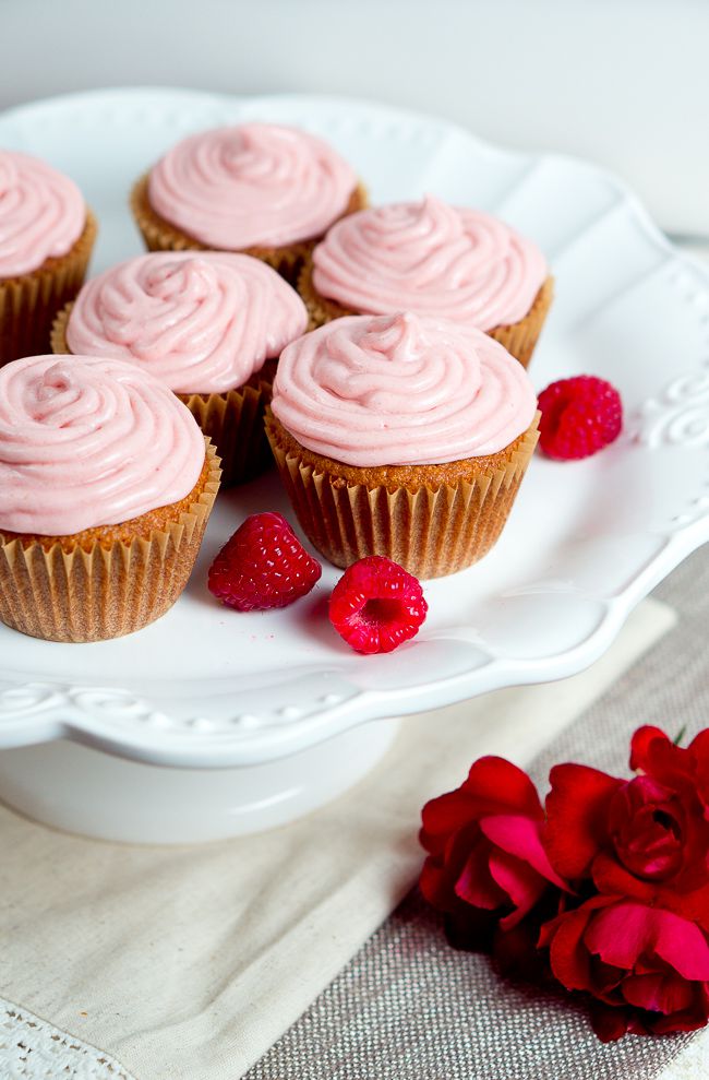 Raspberry Cupcakes with Cream Cheese Frosting