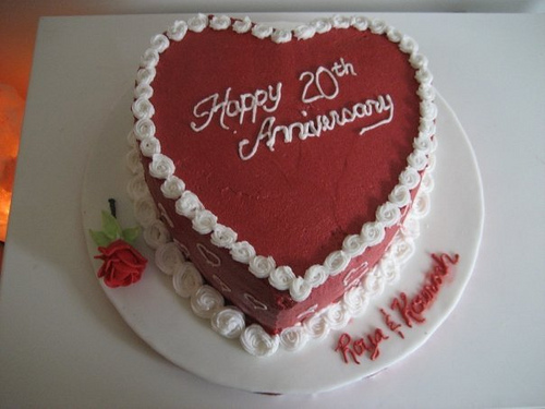 Red Heart Anniversary Cake