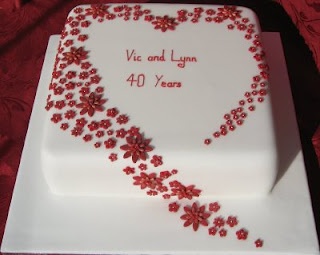 Ruby Wedding Anniversary Cake