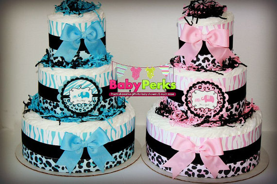 Safari Girl Baby Shower Diaper Cake