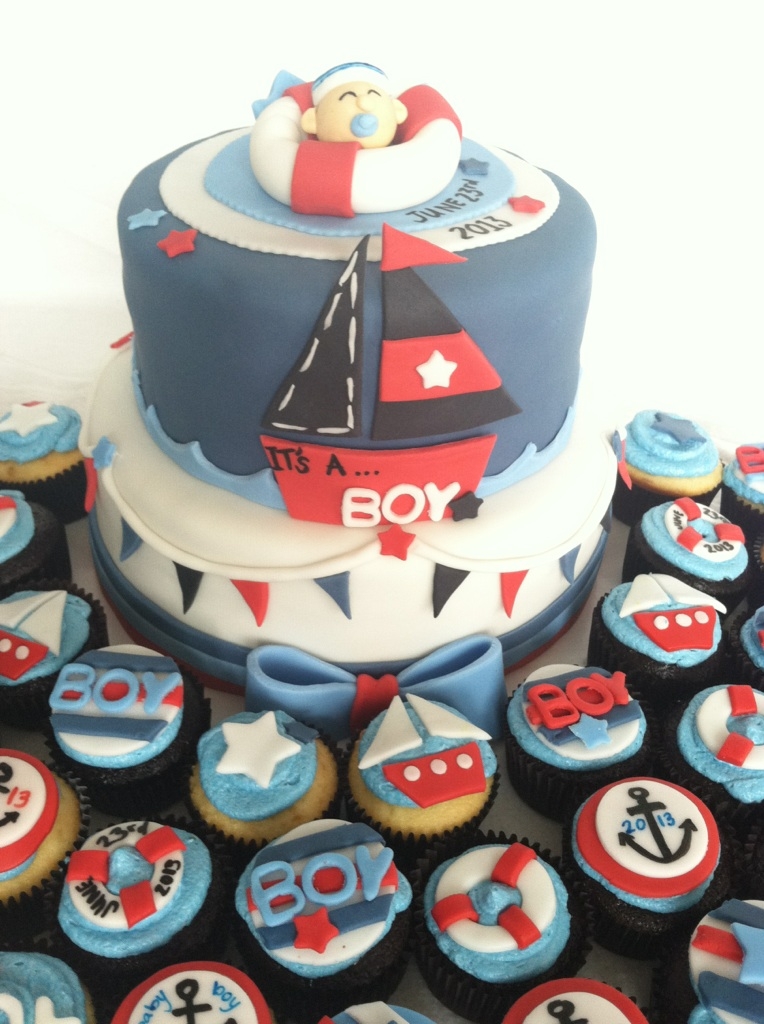 Sailor Themed Baby Shower Cake Boy