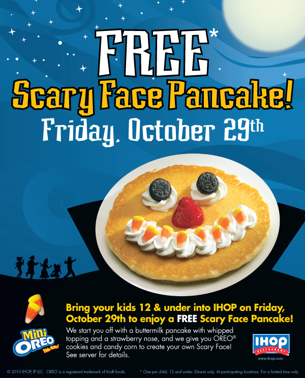 Scary Face Pancakes at Ihop