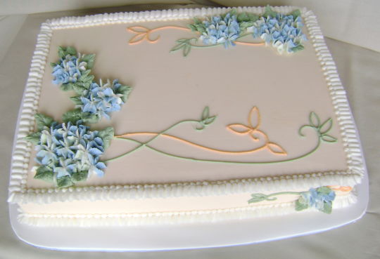 Sheet Cake with Hydrangea