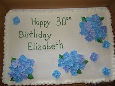 Sheet Cake with Hydrangea