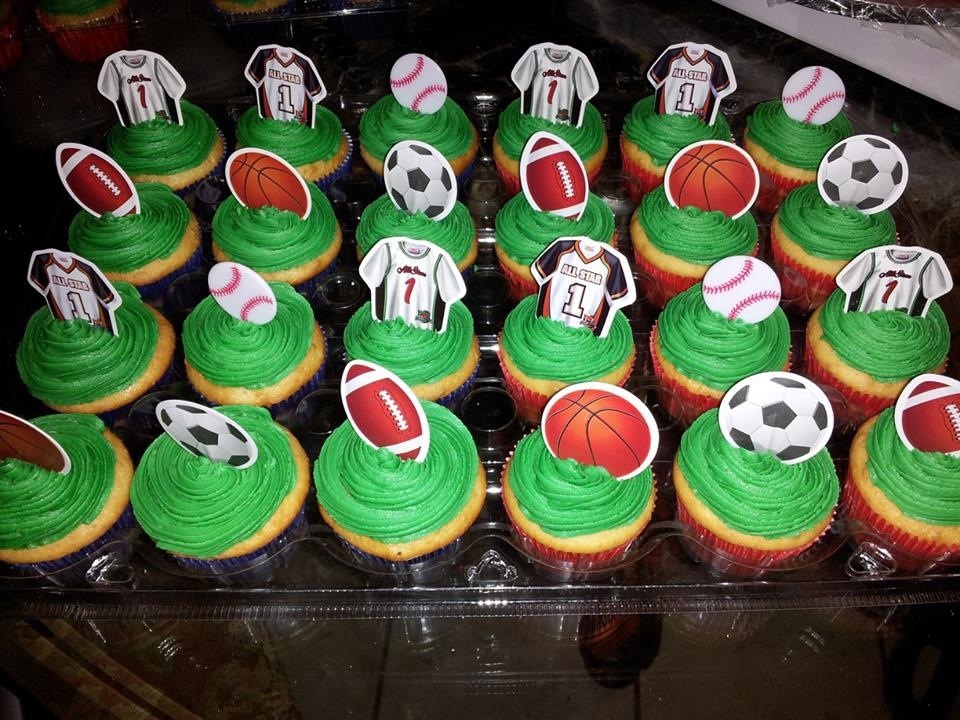 Sports Baby Shower Cupcakes