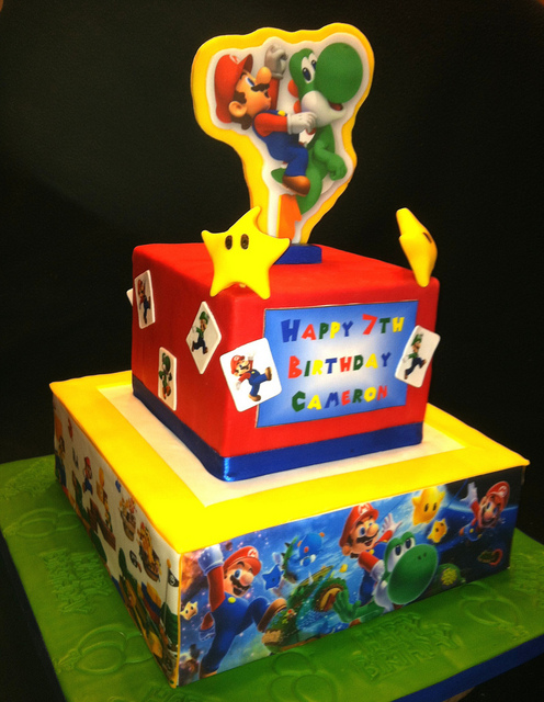 Super Mario Galaxy Birthday Cake