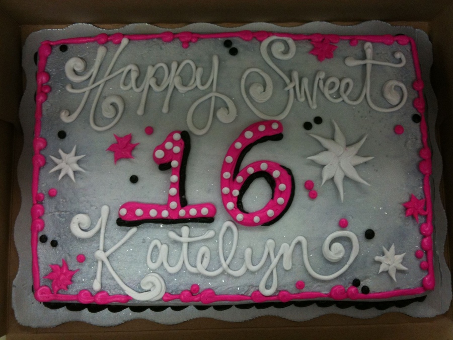 12 Photos of 16th Birthday Sheet Cakes