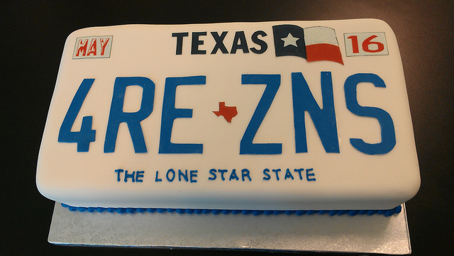 Texas License Plate Cake