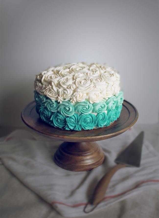 Turquoise Rose Cake