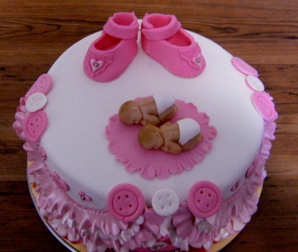 Twin Girls Baby Shower Cake