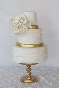 Wedding Cake White with Gold Trim