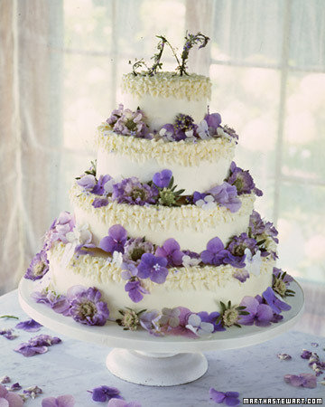 12 Photos of Buttercream Wedding Cakes Purple Flowers