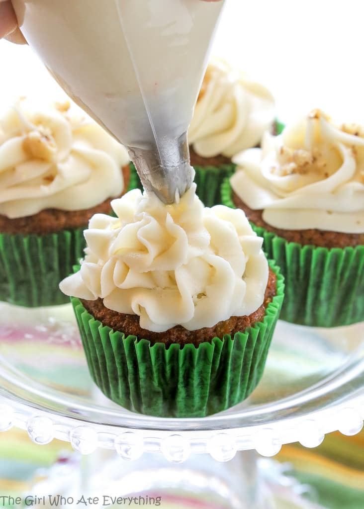 White Chocolate Carrot Cake Cupcakes with Cream Cheese Frosting