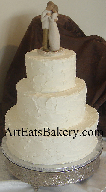 Willow Tree Wedding Cake with Topper