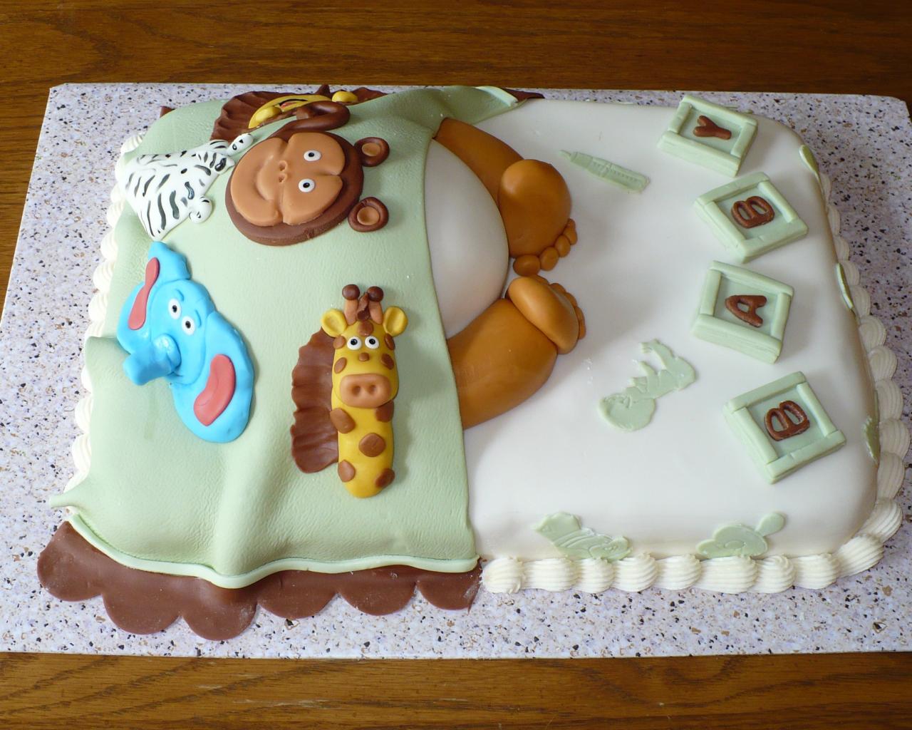 Zoo Animal Baby Shower Cake