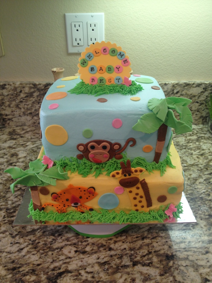 Zoo Animal Baby Shower Cake