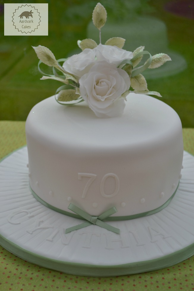 70th Birthday Cake with Roses