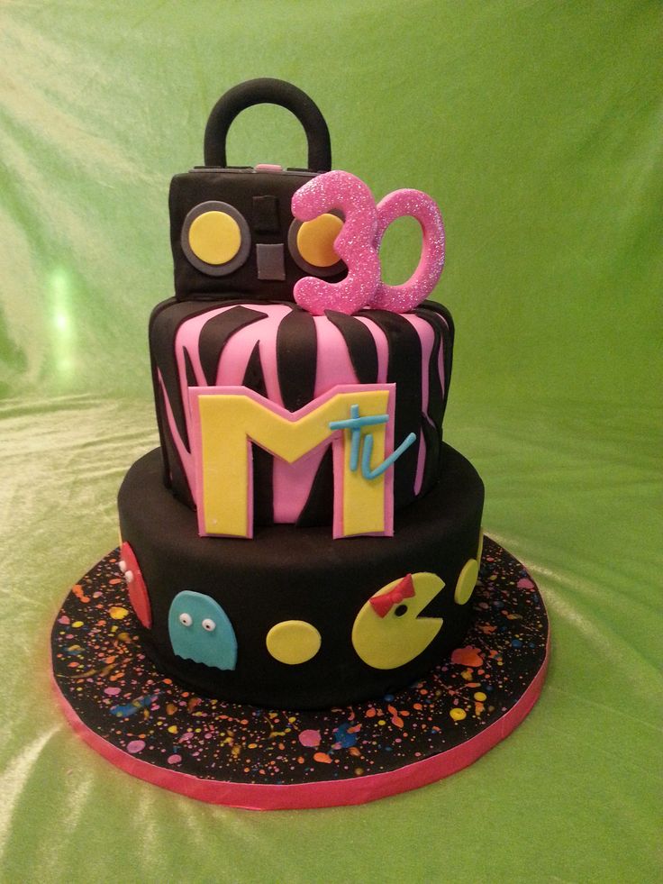 80s Themed Birthday Cake