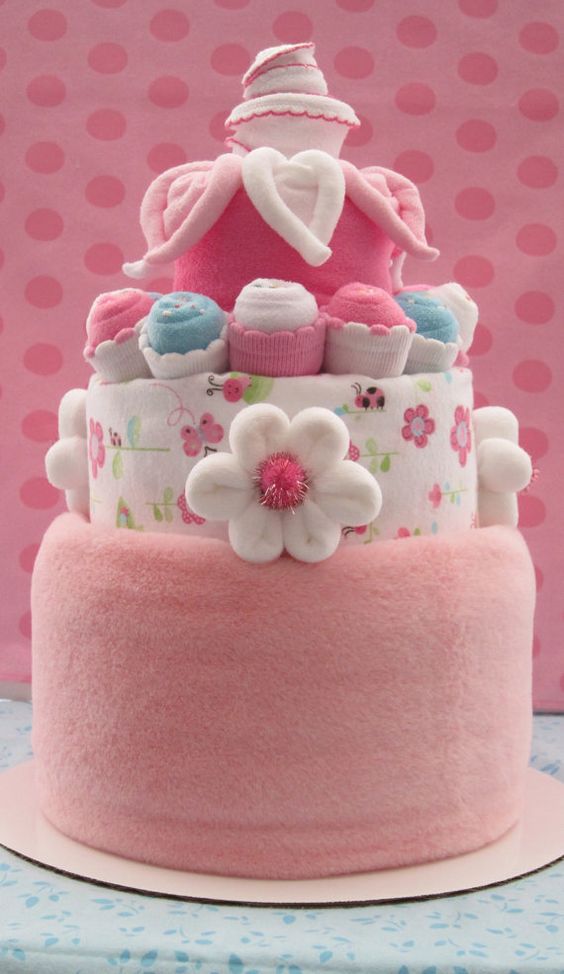 Baby Girl Diaper Cake