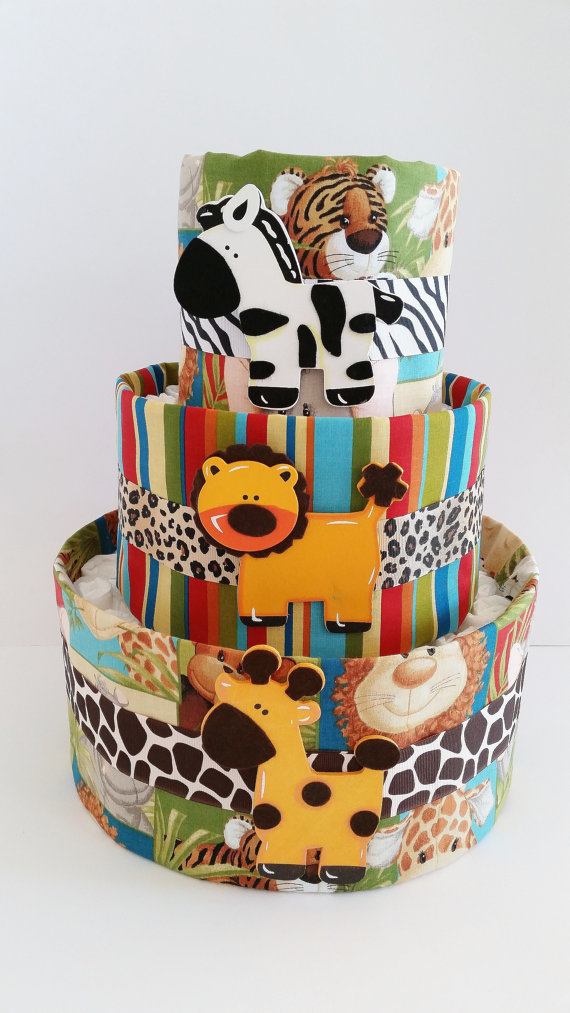 Baby Jungle Animal Diaper Cake