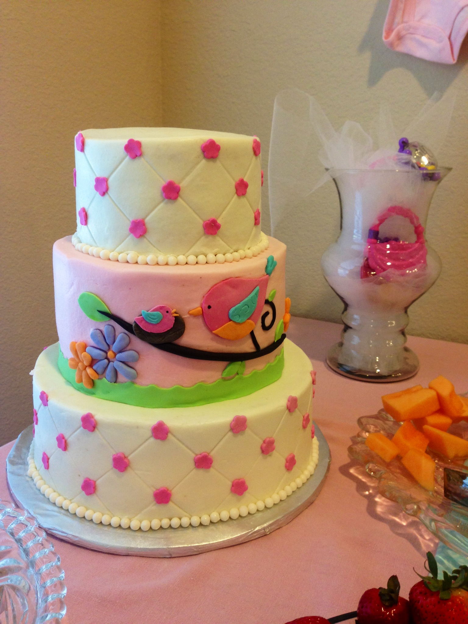 Bird Baby Shower Cake