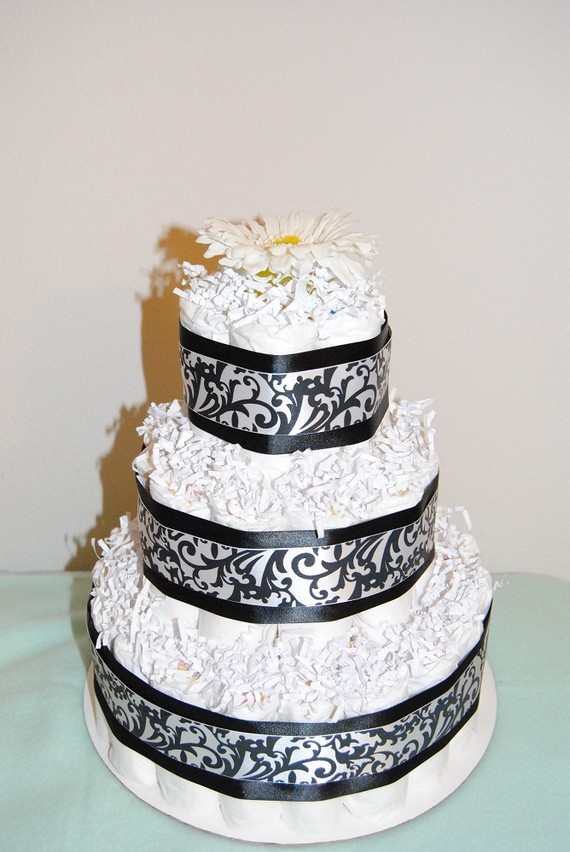 Black and White Diaper Cake