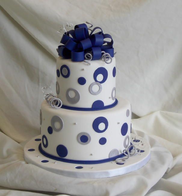 Blue and Silver Birthday Cakes