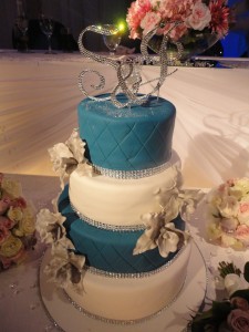 Blue and White Sheet Cake