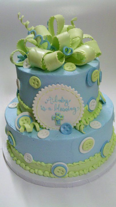 Button Baby Shower Cake