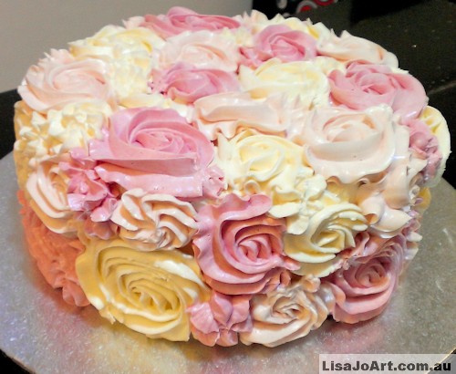 Cake with Pink Roses