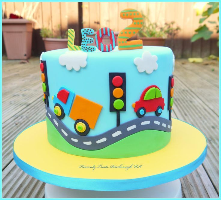 Car and Trucks Boys Birthday Cake
