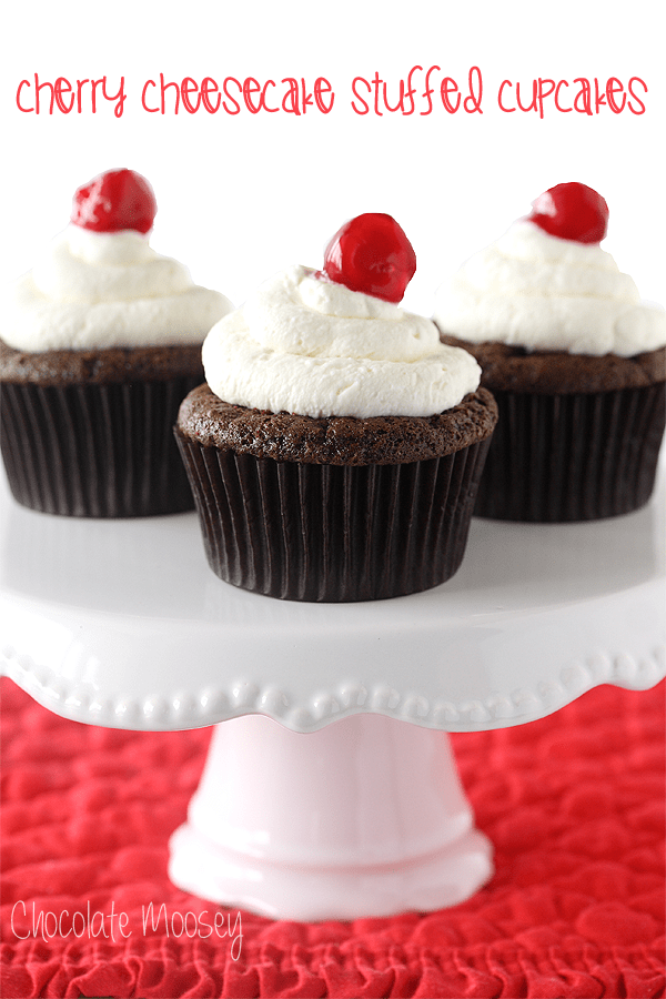 Cherry Cheesecake Stuffed Cupcakes