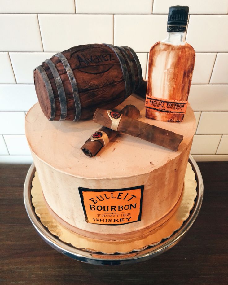 Cigar Themed Birthday Cake