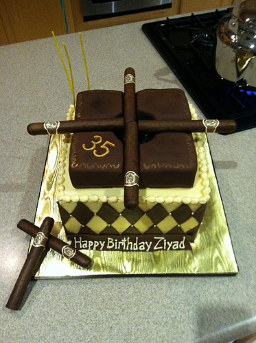 Cigar Themed Birthday Cake