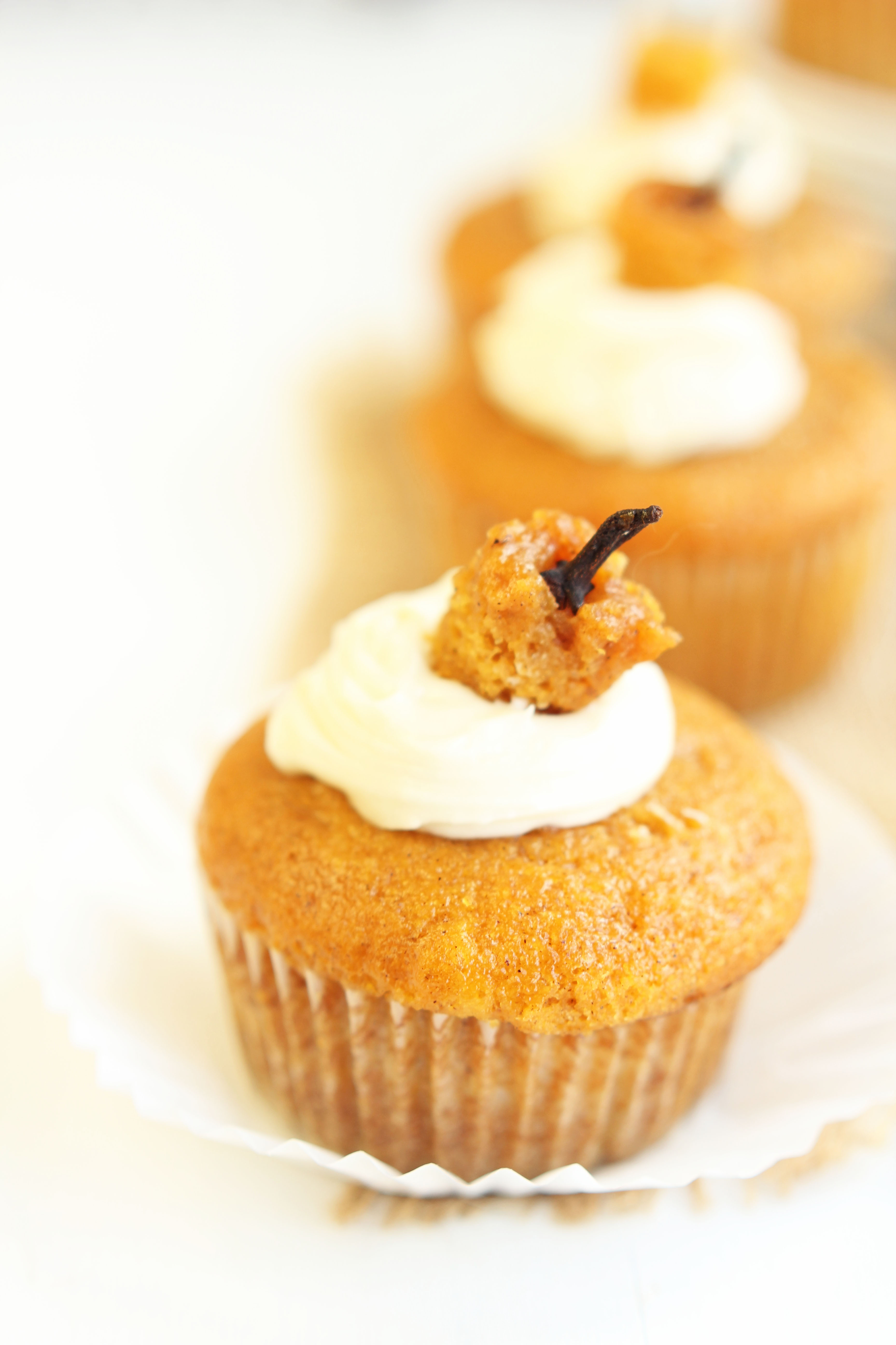 Cream Cheese Filled Pumpkin Cupcakes