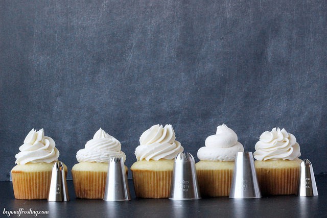 Different Frosting Tips Cupcakes