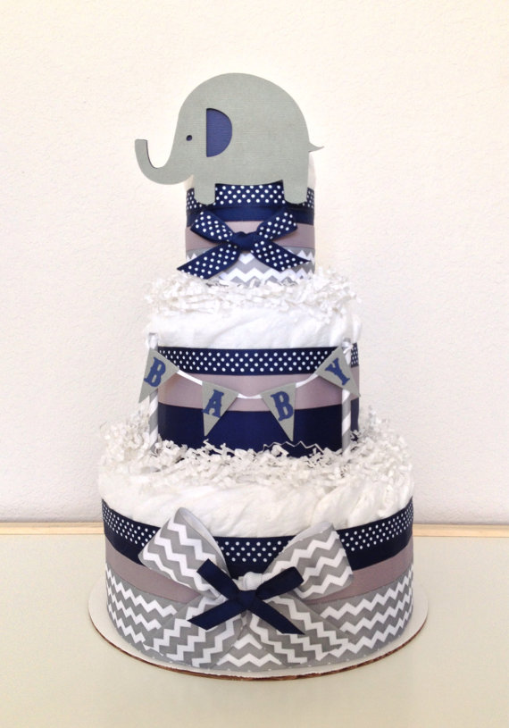 Elephant Baby Shower Diaper Cake