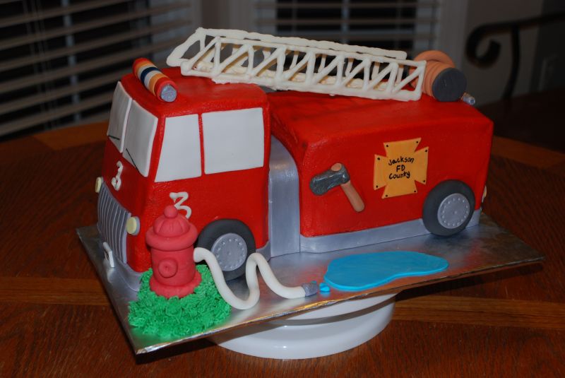 Fire Truck Birthday Cake