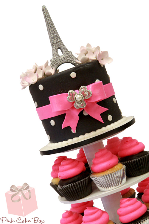 French-themed Sweet 16 Cupcake Tower