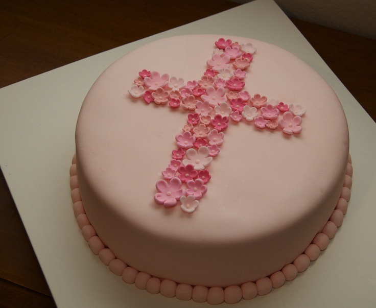 12 Photos of Simple Girl Baptism Design Cakes