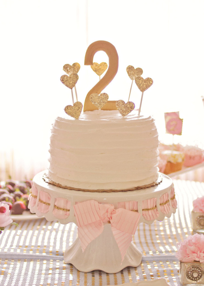 Gold and Pink 2nd Birthday Party