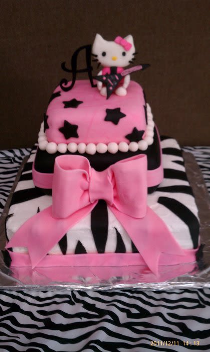 Hello Kitty Rockstar Birthday Cake