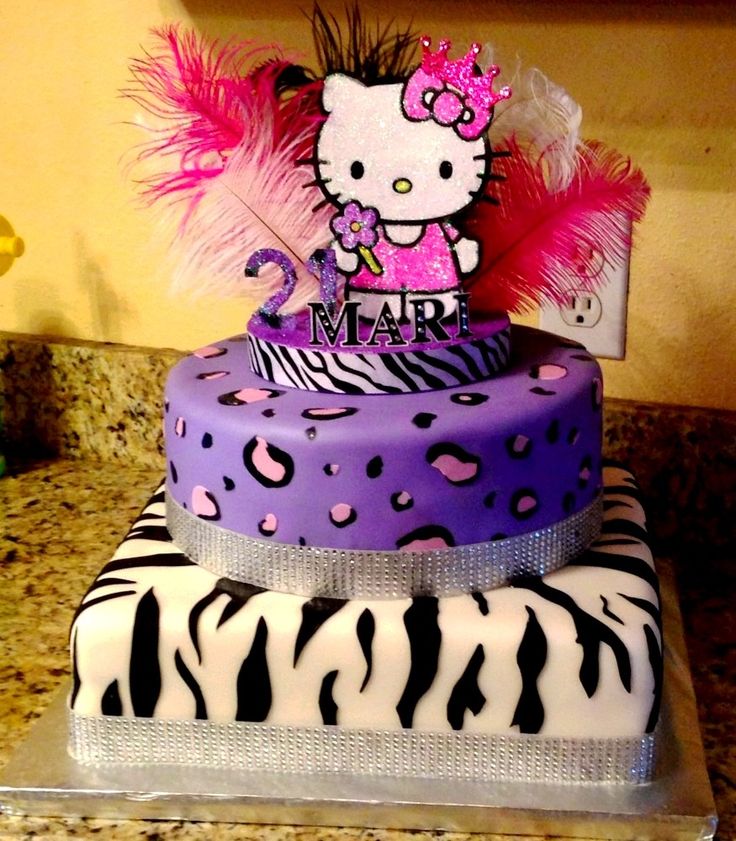 Hello Kitty Zebra Birthday Cakes